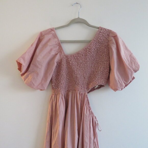 FREE PEOPLE Kalina Midi Dress in Dusty Himalayan Smocked Cottagecore Summer NWT - Picture 14 of 16